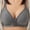 Gray, variant on purcolt Plus Size Front Closure Wire Free Bras for Women, Full-Coverage Wireless Bra Push Up Brassiere Pure Comfy Breathable Bralettes Lightly Lined Underwear for Everyday Comfort
