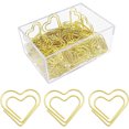 thumbnail image 1 of 100 clips de papel dorados con forma de corazón, acabado liso, para decoración de bodas, 1 of 5