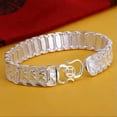 thumbnail image 5 of K-KED 990 Pure Silver Bracelet Women Men 13mm Carved Rabbit Watch Link 7inch to 8inch-20cm/7.87inch-34-35g, 5 of 6