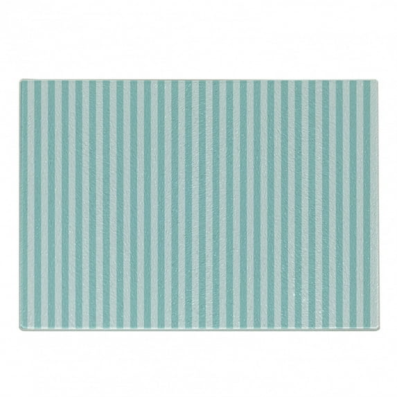 Stripes Cutting Board, Vertical Line Pattern in Pastel Colors Abstract Geometric Composition, Decorative Tempered Glass Cutting and Serving Board, Small Size, Pale Blue Pale Sea Green, by Ambesonne