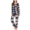 thumbnail image 1 of RKSTN Ensembles de Pyjama pour Femmes Imprimé de Noël Col en V Décontracté Haut Long Pantalon Ensemble de Pyjama Doux Confortable, 1 of 5