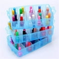 thumbnail image 4 of Casewin 3 Tier Blue Transparent Plastic Stackable Storage Box - Adjustable Compartment Slots - Max 30 Compartments - Container for Storing & Organising Toys, Jewellery, Beads, Arts & Crafts, Tools, 4 of 7