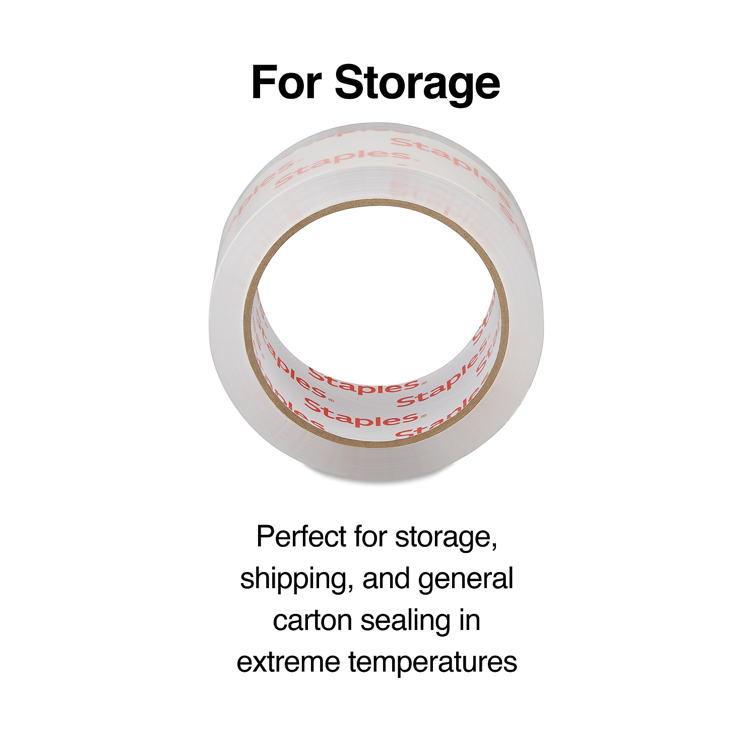 Staples Lightweight Moving and Storage Packing Tape 1.88"W x 54.6 yds. Clear 72/Carton