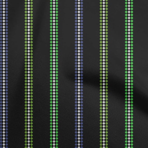 oneOone Cotton Poplin Twill Green Fabric Geometrical Stripes Sewing Material Print Fabric By The Yard 56 Inch Wide