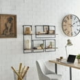 thumbnail image 6 of Danya B. Framed Wall Art 4-Piece Modern Shelf Set - Black Metal Frame and Rustic Distressed MDF Shelves, 6 of 8