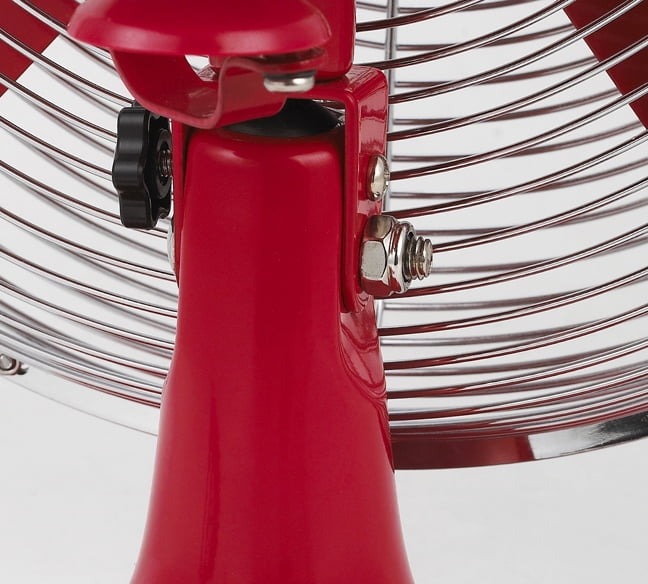 Better Homes & Gardens 12 in Retro 3-Speed Metal Oscillating Tilt-Head Table Fan, Red