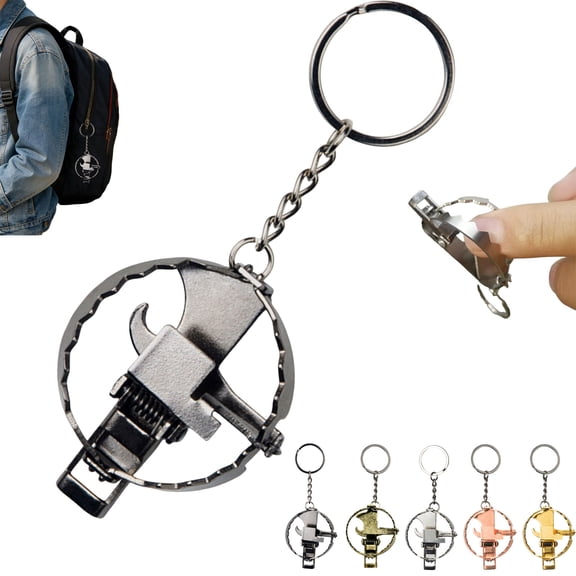 Virenlux MINI Bear Trap Keychain That Works Fun Trick Quirky Cat Lover Keychain with Pullable Fidgets Mechanism Key Holder Compact Lightweight Stress Reliefs Toy Fun Gift Stocking Stuffers