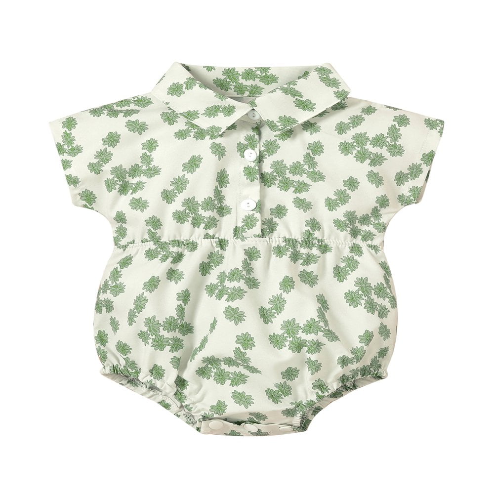 Baby romper with collar outlet