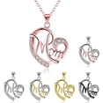 thumbnail image 2 of Janrevotw Heart Diamonds Collarbone Chain Love Mom Necklace Jewelry Mom Letters Heart Pendant Necklace Mother'S Day Gift New, 2 of 3