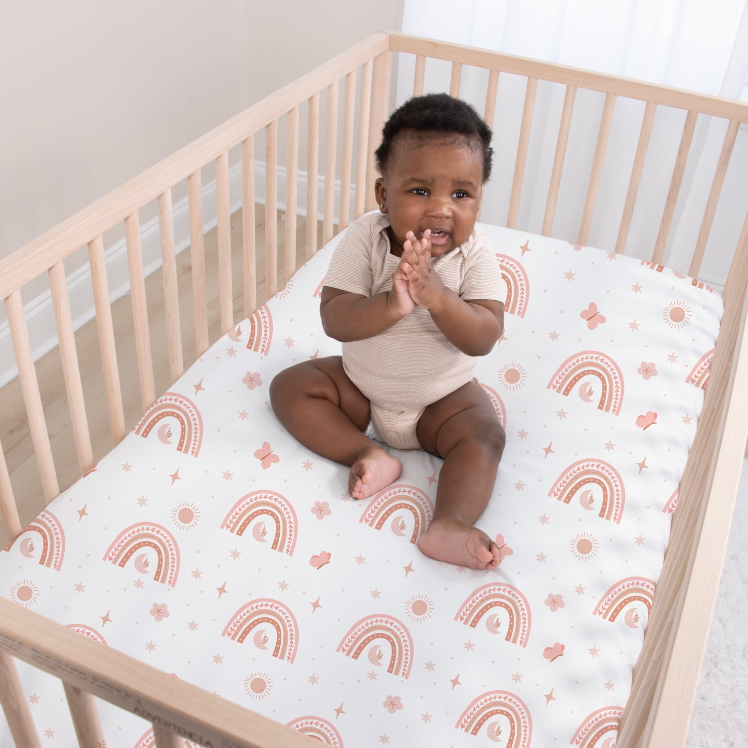 The Peanutshell Crib Bedding, Under the Stars Baby Crib Bedding Set & Stuffie Plush Toy, 4-Piece Set