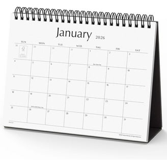 Large Desk Calendar 2026-2027, January 2026 - June 2027, 12" x 17" Desktop Pad,black,Large wall calendar - Walmart.com