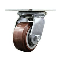 4 Inch Heavy Duty Top Plate Polyurethane Swivel Caster with Roller Bearing SCC