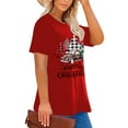 thumbnail image 2 of XCHQRTI Christmas Tree Shirt for Women Plus Size Tshirt Short Sleeve Graphic Top, 2 of 10