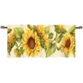 thumbnail image 3 of 1 Panel Fantasy Floral Leaf Curtain Valance for Windows, Vintage Plants Sunflower Rod Pocket Short Window Treatment Decor Drapes for Kitchen, Bathroom, 54" X 18", 3 of 6
