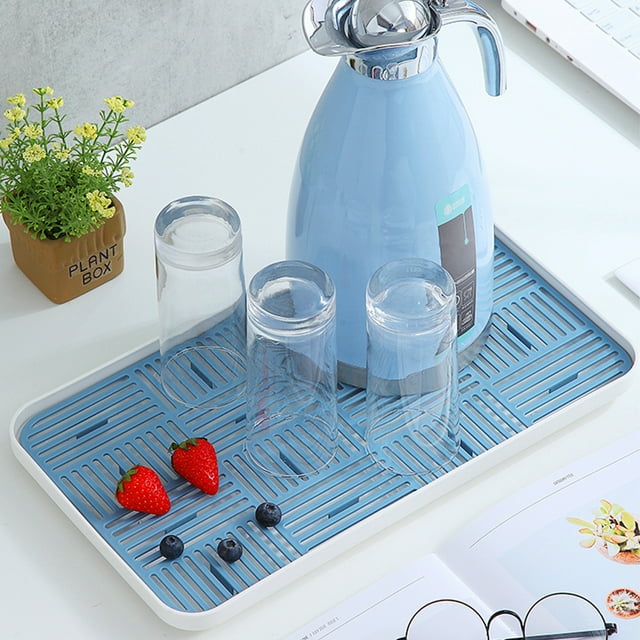 Escurridor de doble capa y escurridor de platos | Bandeja de plástico para fregadero de cocina, ideal para guardar utensilios, frutas y verduras | Desmontable para una limpieza fácil