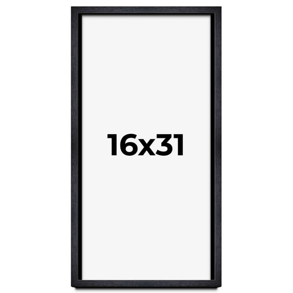 16x31 Shadow Box Frame Black | 1 Inches Deep Real Wood Farmhouse Shadowbox Display Frame | UV