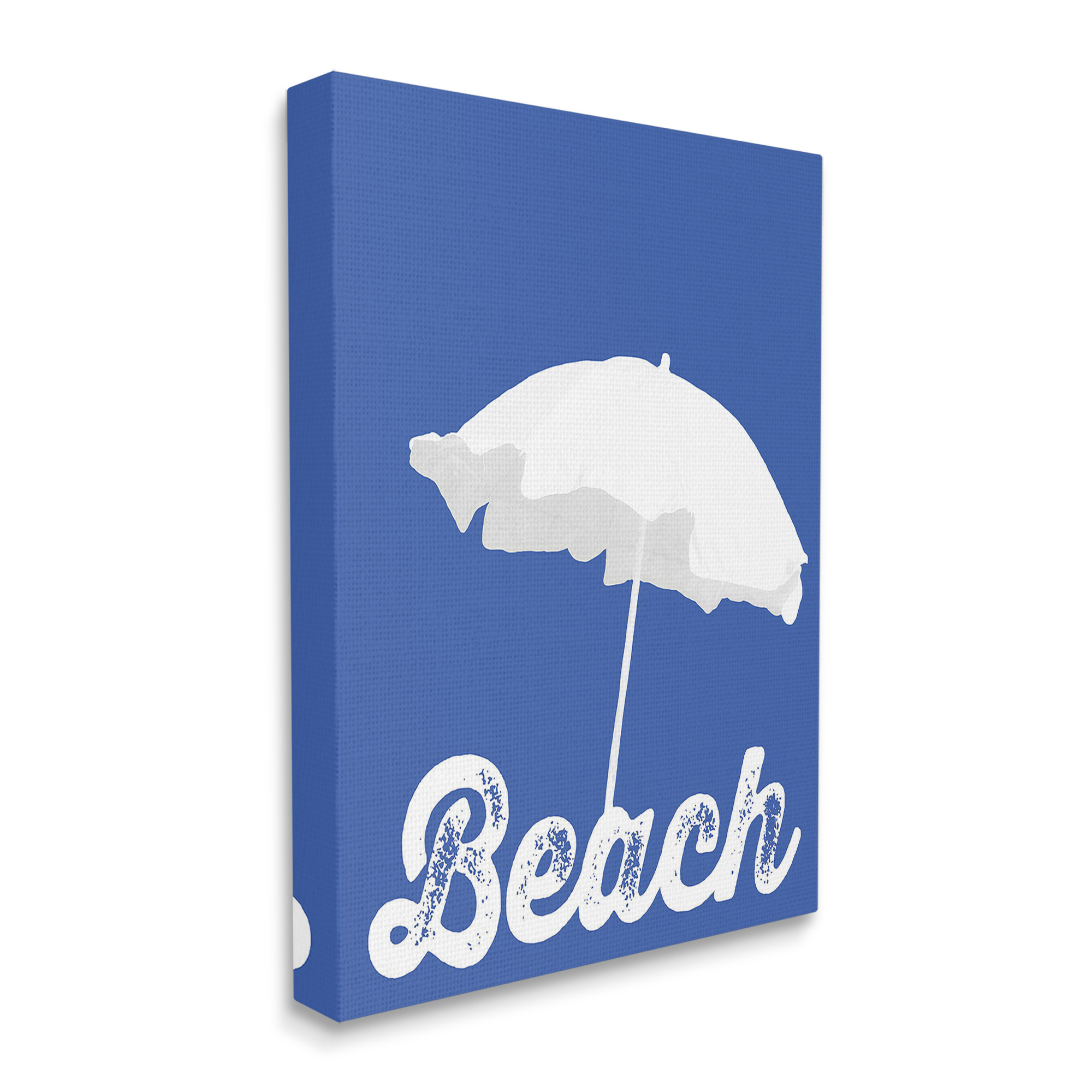 Stupell Industries Vintage Beach Umbrella Nature Painting Gallery Wrapped Canvas Art Print Wall Art, 24 x 30