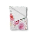 thumbnail image 2 of Shabby Flora Soft Flannel Fleece Blanket, Floral Wreath in Half Blossoming Romantic Bridal Roses Peonies Feminine Design, Cozy Plush for Indoor and Outdoor Use, 50" x 60", Multicolor, by Ambesonne, 2 of 6