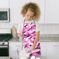 thumbnail image 4 of Purple Pink Camo Classic Shapes Pattern Kids Aprons for Girls and Boys,Adjustable Neck Strap Toddler Aprons for Kids Cooking Baking, 4 of 6
