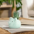 thumbnail image 6 of Cute Animal Shaped Ceramic Small Flower Vase, Light Green Mini Cartoon Animal Plant Pot, Desktop Decor Succulent & Hydroponic Planter, Tiny Cartoon Creature Floral Arrangement Container, 6 of 6