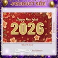 thumbnail image 2 of Red Background Happy New Year Banner Gold Lettering 2026 New Year Display Floral Pattern Festive Design New Year Backdrop for New Year Party Holiday Celebration Indoor Decor, 2 of 8