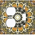 thumbnail image 4 of Metal Light Switch Plate Cover Mandala Orange Brown Flower Tile Pattern MDL058, 4 of 13