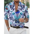 thumbnail image 1 of Camisa estampada para hombre con historia de mariposas para el día de San Valentín, cuello clásico informal, ropa de manga larga para salir de Vaion, 1 of 6