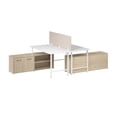 thumbnail image 2 of Scranton & Co Bureau en Bois pour 2 Personnes avec Armoire de Rangement Basse en Blanc/orme, 2 of 9