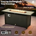 thumbnail image 3 of Vcatnet 9 Pieces Patio Outdoor Conversation Set with Fire Pit Table All Weather Wicker High Back Furniture Swivel Rocking Chairs Sectional for Porch, Backyard, Navy, 3 of 10