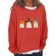 thumbnail image 2 of Craaazy Halloween Shirts For Women Fake Two Piece Casual Crew Neck Long Sleeve pullover Halloween Print Tops Gifts, 2 of 6