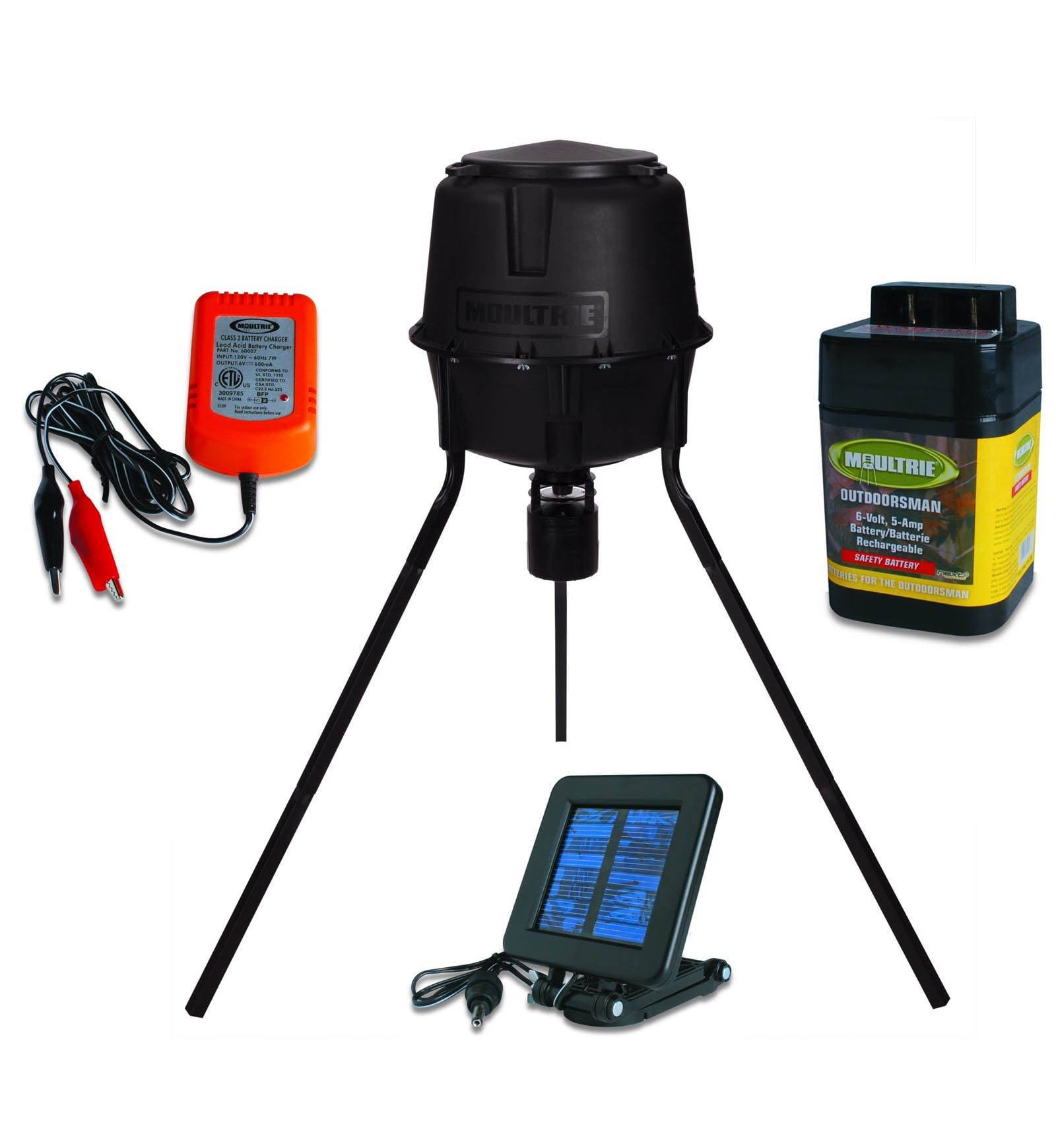 Moultrie 30 Gallon Quick Lock Tripod Feeder w/ Battery, Charger & Solar