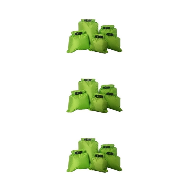 Eigraketly Paquete de 5 bolsa seca impermeable kayak Drifting Rafting canoa paquete plegable portátil senderismo natación viaje saco verde Type1 NO1