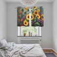 thumbnail image 6 of 2 Panels Kitchen Tier Curtains 39 Inch Length, Sunflower Grommets Window Treatment Curtain, Modern Oil Painting Summer Botanical Floral Thermal Curtains Drapes for Living Room/Bathroom, 6 of 9