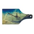 thumbnail image 2 of Industrial Cutting Board, Rock Stone Crushing Machine Open Pit Mining Quarry Sand Dust Photo, Tempered Glass Cutting and Serving Board, Wine Bottle Shape, Blue Pale Yellow Black, by Ambesonne, 2 of 5