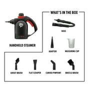 Dirt Devil Handheld Portable Steam Cleaner for Tile, Grout, Windows, Bathrooms, Kitchens, Fabric Steaming, 7-Piece Set, WD21010