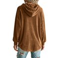 thumbnail image 5 of Hurxie Women Casual Hoodie Velour Long Sleeves Fashion Pullover Loose Fit Tunic Winter Tops Comfy Shirts, 5 of 7
