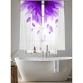 thumbnail image 5 of Modern Purple Sheer Curtains 63 Inch Length 2 Panels Set, Gradient Floral Abstract Bohemian White Voile Window Treatment Rod Pocket Curtains Sheers Drapes for Bedroom/Living Room/Kitchen 52x"63"x2, 5 of 7