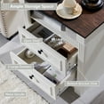 thumbnail image 4 of wow97e Farmhouse Nightstand, 2 Drawers End Table w/Charging Station, Roman Column, Wood Rustic Bedside Table w/Open Shlef for Bedroom, 4 of 7