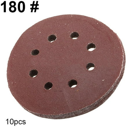 

Yoone 10 Pcs 125mm 5inch 8 Holes Hook Loop Sanding Discs Grit Orbital Sander Pad Mat