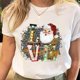thumbnail image 3 of Camisetas estampadas de Papá Noel para mujer, camiseta de Navidad y Año Nuevo de los años 90, ropa femenina, Tops estampados, camiseta gráfica de dibujos animados a la moda para mujer, 3 of 4