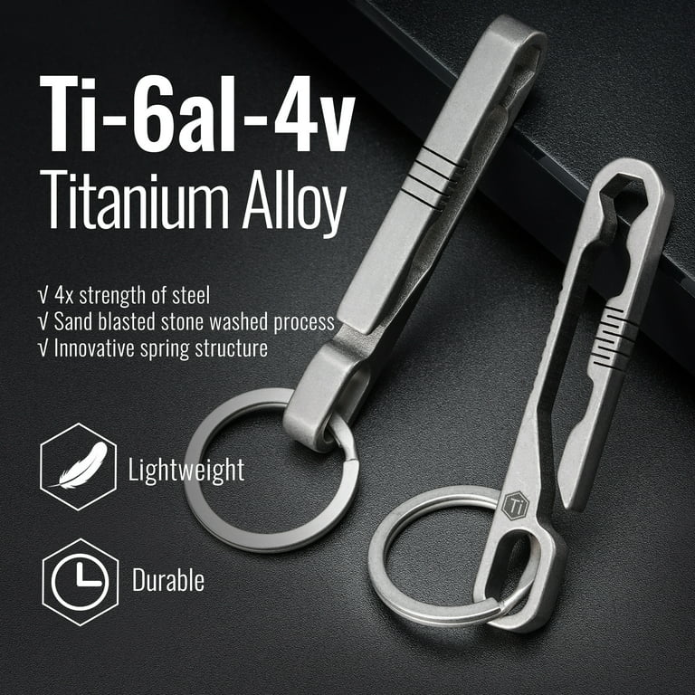 Titanium Side-Split Keyrings (2 Small, 2 Medium, 2 Large) Variety Pack