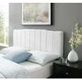thumbnail image 2 of Tufted Headboard, Full Queen Size, Velvet, White, Modern Contemporary Urban Design, Bedroom Master Guest Suite, 2 of 8
