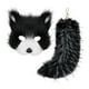 thumbnail image 1 of Máscara y cola de Therian, conjunto de cosplay de gato para mujeres y niñas, máscara de media cara para fiestas. Negro Blanco, 1 of 9