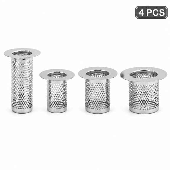 4 bathroom drainage filters, hair grabbing shower drainage pipe, deep water tank filter for bathroom sink, bathtub, shower floor drain