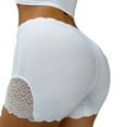 thumbnail image 4 of cfhntfmh Shorts for Under Dresses Women Mid Waist Seamless Boyshorts Panties Side Lace Summer Shorts, 4 of 5