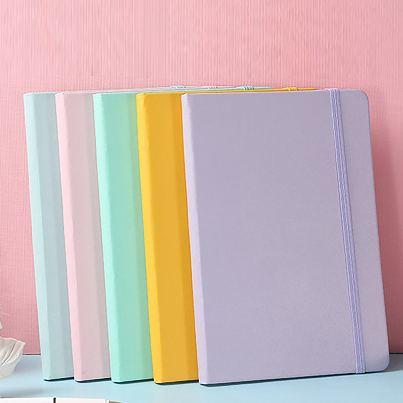 VKLU 3 Pack A5 Lined Notebooks, Aesthetic Vegan Leather Hardcover Journals for Academic Study & Business, 160 Pages Ink-Proof Writing Pads, Assorted Colors