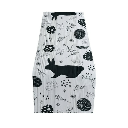 

JeashCHAT Easter Decorations Clearance Easter Bunny Table Runner Easter Holiday Kitchen Dining Table Runner for Home
