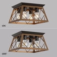 thumbnail image 5 of Q&S Semi Flush Mount Light Vintage 4-Light Bronze Farmhouse Ceiling Light Geometric Rustic Island Light Fixtures for Entryway Hallway Dining Room Living Room Bedroom, 5 of 8
