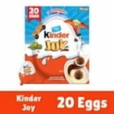 Kinder Joy White Chocolate Surprise Eggs, 0.7 oz., 20 Count with white bowl by OMA