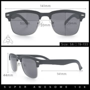 Mens Half rim Rectangular Luxury Hipster Shade Sunglasses Black - Smoke